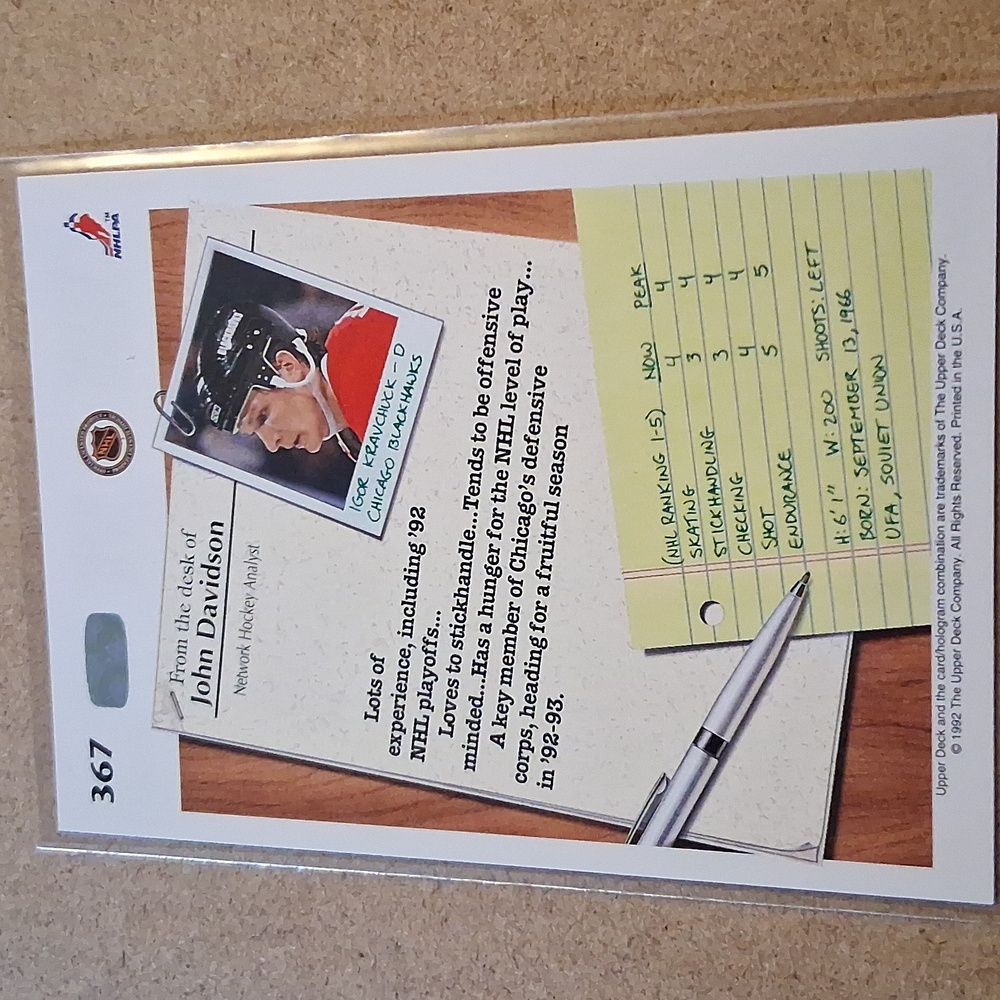 Igor Kravchuk Chicago Blackhawks NHL Hockey Trading Cards Set - Picture 10 of 12